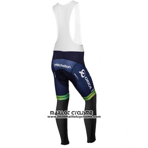 2016 Maillot Ciclismo Orica GreenEDGE Blanc et Bleu Manches Longues et Cuissard